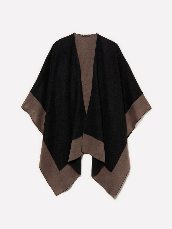 Black cape with contrast - null - Black | Sisley image number 5
